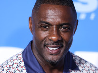 English-Sierra Leonean actor Idris Elba wearing Gucci arrives at the Los Angeles Premiere Screening Of 'Sonic The Hedgehog 2' held at the Re...