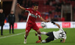 Middlesbrough's Lee Peltier battles with Fulham's Bobby Reid  during the Sky Bet Champions...