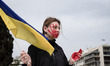 Ukrainians living in Greece gathered outside the Greek Parliament to protest against Russi...