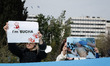 Ukrainians living in Greece gathered outside the Greek Parliament to protest against Russi...