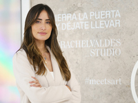 Rachel Valdes during the presentation of her immersive work for the new Stradivarius store in Plaza España, on April 7, 2022, in Madrid, Spa...