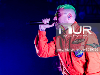 Italian singer Coez performs live at Alcatraz in Milano, Italy, on April 07, 2022 (