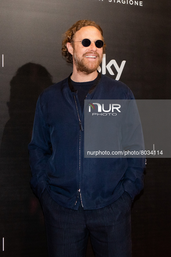 Jan Michelini attends the "Diavoli" Tv Series Second Season Premiere at The Space Odeon on April 08, 2022 in Milan, Italy. 