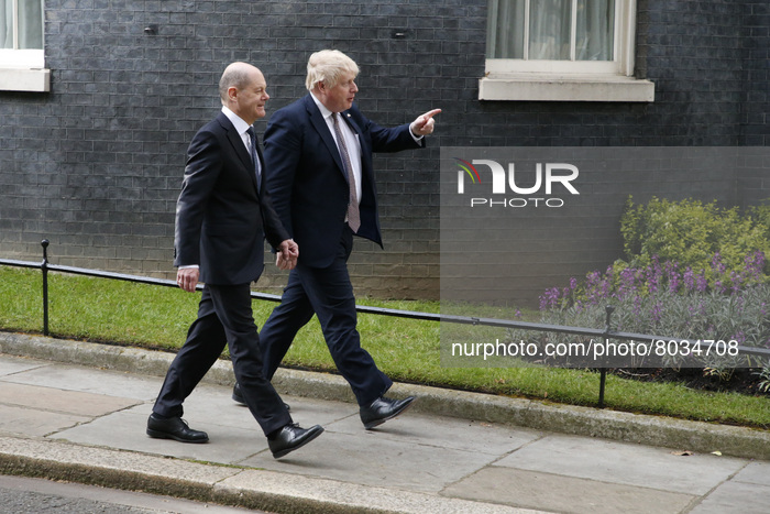 German Chancellor Olaf Scholz Meets British Prime Minister Boris Johnson In London