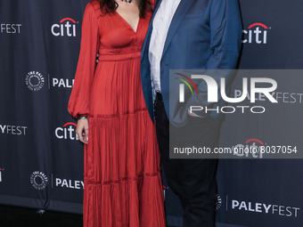Debbie Heald and Josh Heald arrive at the 2022 PaleyFest LA - Netflix's 'Cobra Kai' held at the Dolby Theatre on April 8, 2022 in Hollywood,...