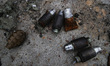 KYIV REGION, UKRAINE - APRIL 08, 2022 - A  hand grenade and other weapons are found in the...