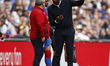 Crystal Palace manager Patrick Vieira  give final instructions to Crystal Palace's Jordan...