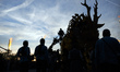 Operators and Long-Ma are silhoutted. A robot, a mare-dragon called Long-Ma, created by Fr...