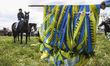 A traditional horse riding procession on Easter Monday in Zernica, near Gliwice, Poland, A...