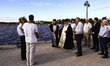 The families of the fishermen and residents of Nea Michianiona, province of Thessaloniki,...