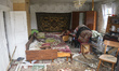 Room in the Residental house, destroyed in the Kukhari village during russian military inv...