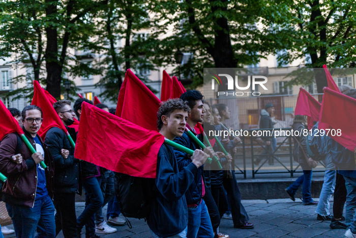 Torchlight Procession For The Anniversary Of The Liberation In Turin.