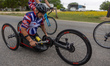 Cyclists from Project HERO are seen as they participate in the 2022 Texas Challenge; a six...