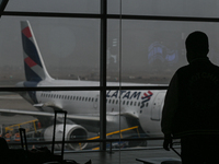 LATAM Airlines Chile plane seen at Jorge Chavez International Airport in Lima. 
On Monday, 25 April 2022, in Jorge Chavez International Airp...