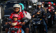 Motorists are stuck in traffic jams two days ahead of eid al Fitr on April 30, 2022, in Na...