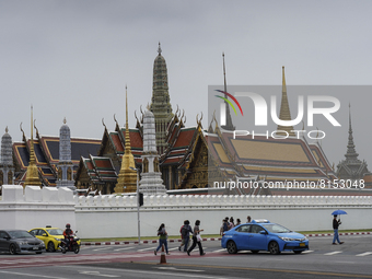 Tourists on their way to visit the Temple of the Emerald Buddha in Bangkok, Thailand, 01 May 2022. Thailand allowing vaccinated tourists to...