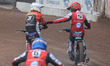 Ulrich Ostergaard  (White) congratulates Brady Kurtz  on his heat win  during the SGB Prem...