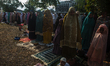 Believers seen prays to celebrate the Eid mubarak 1443 Hijri in Al-Mahsun Grand Mosque, Me...