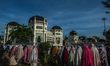 Believers seen prays to celebrate the Eid mubarak 1443 Hijri in Al-Mahsun Grand Mosque, Me...