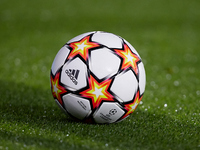 Official match ball is seen prior to the UEFA Champions League Semifinal Leg Two match between Villarreal CF and Liverpool FC at Estadio de...