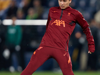 Takumi Minamino of Liverpool FC in action prior to the UEFA Champions League Semifinal Leg Two match between Villarreal CF and Liverpool FC...