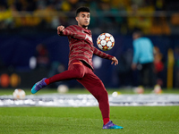 Luis Diaz of Liverpool FC in action prior to the UEFA Champions League Semifinal Leg Two match between Villarreal CF and Liverpool FC at Est...
