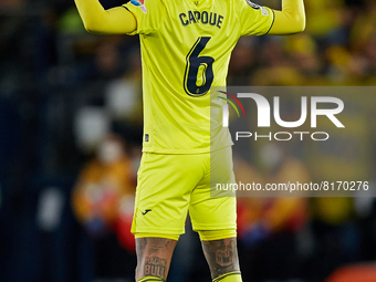 Etienne Capoue of Villarreal CF reacts prior to the UEFA Champions League Semifinal Leg Two match between Villarreal CF and Liverpool FC at...