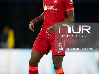 Ibrahima Konate of Liverpool FC looks on during the UEFA Champions League Semifinal Leg Two match between Villarreal CF and Liverpool FC at...