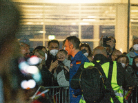 German astronaut Matthias Maurer is seen chatting with fans after he returns to Cologne at Federal Deffence transport Wing in Cologne, Germa...
