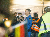 German astronaut Matthias Maurer is seen chatting with fans after he returns to Cologne at Federal Deffence transport Wing in Cologne, Germa...