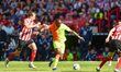 Keinan Davis of Nottingham Forest under pressure from Sander Berge of Sheffield United du...