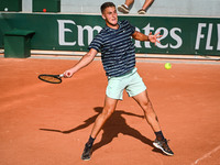 Sean CUENIN of France during the Qualifying Day one of Roland-Garros 2022, French Open 2022, Grand Slam tennis tournament on May 16, 2022 at...