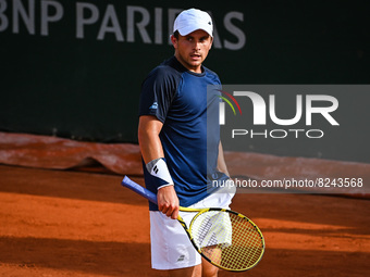 Clement TABUR of France during the Qualifying Day one of Roland-Garros 2022, French Open 2022, Grand Slam tennis tournament on May 16, 2022...
