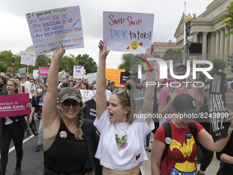 Demonstrators from PLANNED PARENTHOODS movement  hold a rally about Bans Off our Bodies and march to US Supreme Court to support abortion, t...