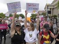 Demonstrators from PLANNED PARENTHOODS movement  hold a rally about Bans Off our Bodies and march to US Supreme Court to support abortion, t...