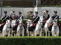 Band of the Carabinieri during the press conference for the presentation of the 89° CSIO di Roma Piazza di Siena - Master d'Inzeo, 17 May 20...