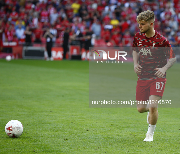 Liverpool's Harvey Elliott during FA Cup Final between Chelsea and Liverpool at Wembley Stadium , London, UK 14th May , 2022
 