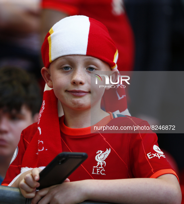  Young Liverpool fan during FA Cup Final between Chelsea and Liverpool at Wembley Stadium , London, UK 14th May , 2022
 