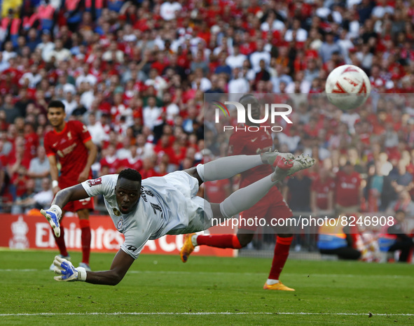 Chelsea's Edouard Mendy during FA Cup Final between Chelsea and Liverpool at Wembley Stadium , London, UK 14th May , 2022
 