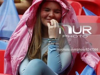 LONDON, ENGLAND - MAY 15:Manchester City Fans before  Women's FA Cup Final between Chelsea Women and Manchester City Women  at Wembley Stadi...