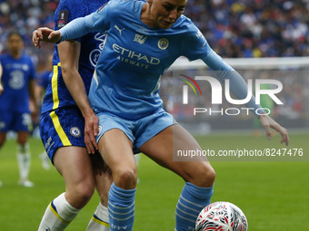 LONDON, ENGLAND - MAY 15:L-R Chelsea Women Niamh Charles  and Alex Greenwood of Manchester City WFC during Women's FA Cup Final between Chel...