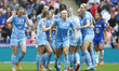LONDON, ENGLAND - MAY 15:Lauren Hemp of Manchester City WFC celebrate her goal during Wome...