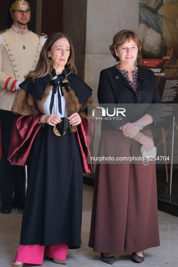 from left Daniela Mapelli (rector of the University of Padua) and Maria Cristina Messa (minister of university and research) during the cere...