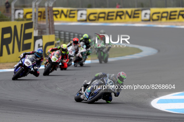 German Marvin Fritz of Yamaha Motoxracing WorldSBK Team competes during the Race 1 of the FIM Superbike World Championship Estoril Round at...