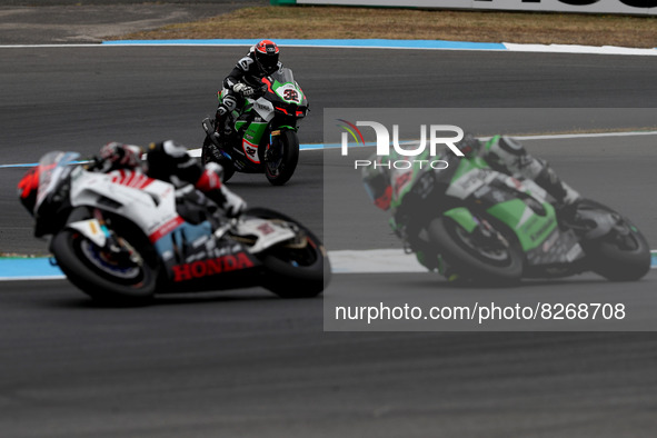 Spanish Isaac Vinales of TPR Team Pedercini Racing competes during the Race 1 of the FIM Superbike World Championship Estoril Round at the C...