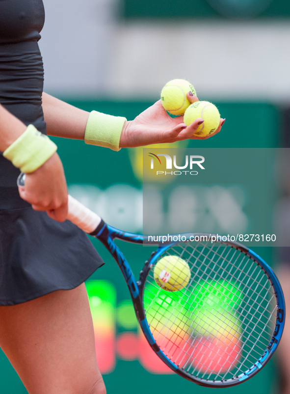 Garbine Muguruza (ESP) on day one of the Roland-Garros Open tennis tournament in Paris on May 22, 2022.  