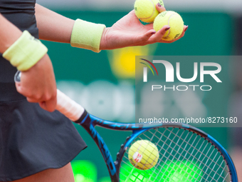 Garbine Muguruza (ESP) on day one of the Roland-Garros Open tennis tournament in Paris on May 22, 2022.  (