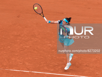 Ons Jabeur (TUN) on day one of the Roland-Garros Open tennis tournament in Paris on May 22, 2022.  (