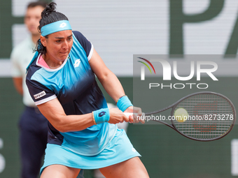 Ons Jabeur (TUN) on day one of the Roland-Garros Open tennis tournament in Paris on May 22, 2022.  (