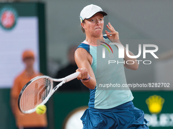 Iga Swiatek (POL) during the day two of he Roland-Garros Open tennis tournament in Paris, France, on May 23, 2022. (